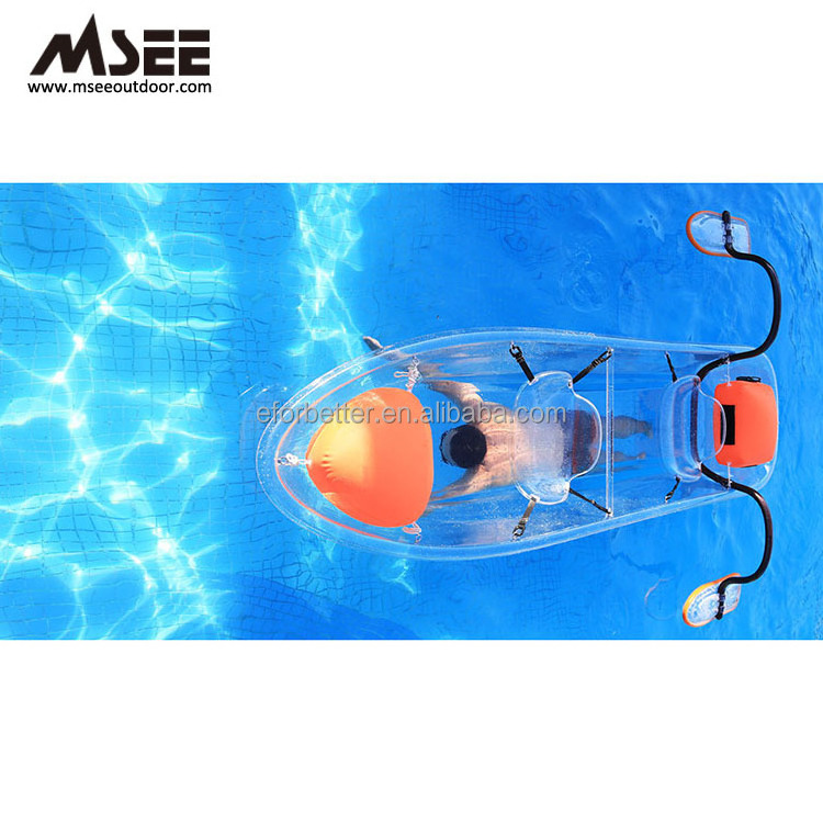 Polycarbonate Material Fiberglass Kayak Canoe With Glass Bottom Boat Sale