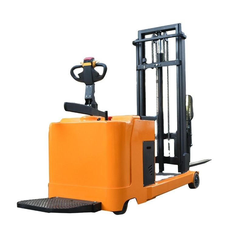 China Rider on Mast Forward Full Electric Reach Pallet Stacker For Narrow aisle used for small Spaces forklifts lifter