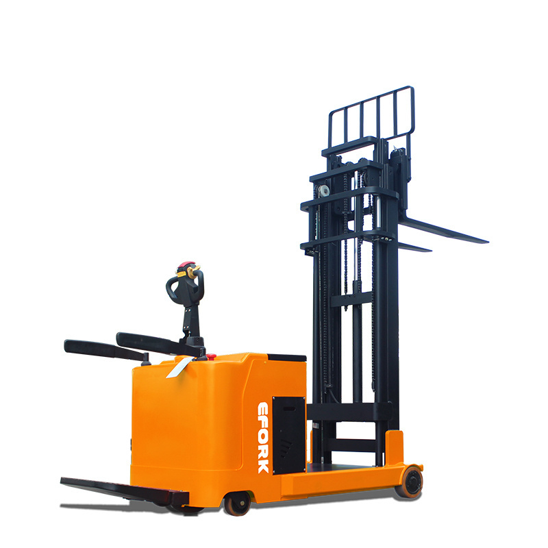 China Rider on Mast Forward Full Electric Reach Pallet Stacker For Narrow aisle used for small Spaces forklifts lifter