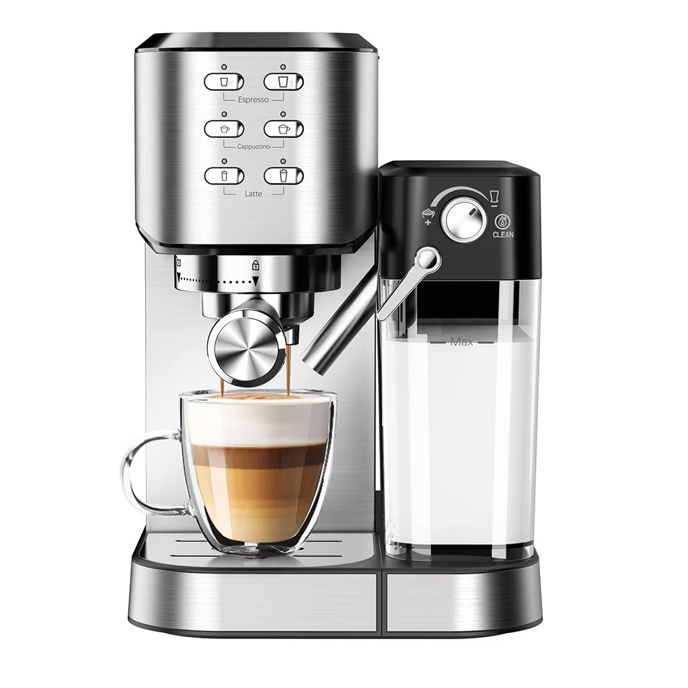 High Pressure Compact Coffee Machines with Milk Frother Steam Wand Professional Espresso Machine Maker