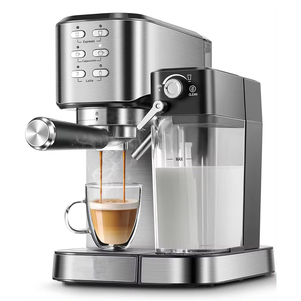 High Pressure Compact Coffee Machines with Milk Frother Steam Wand Professional Espresso Machine Maker