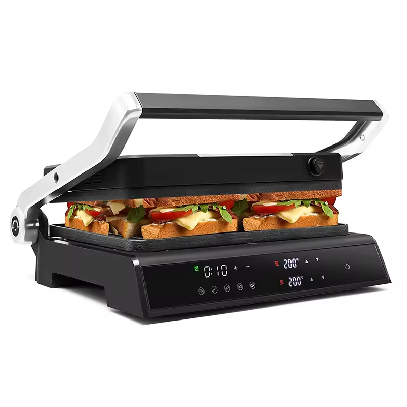 EFORU 4 slice digital panel toaster contact grill multi panini press grill panini maker electric grill machine