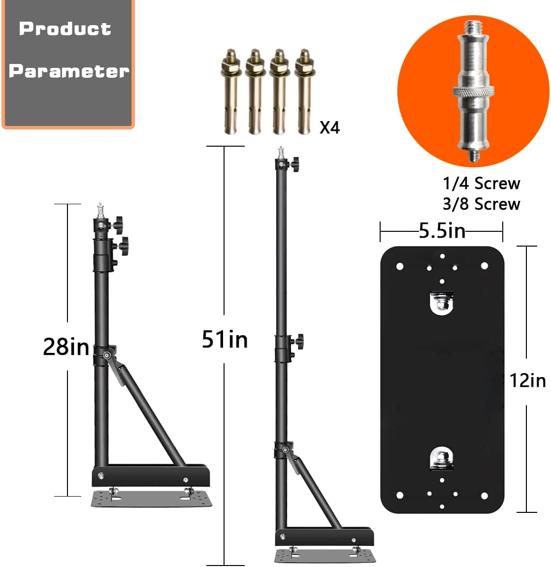 130 cm Triangle Wall Mounting Boom Arm With Triangle Base For Studio Video Strobe Flash Softbox Umbrella