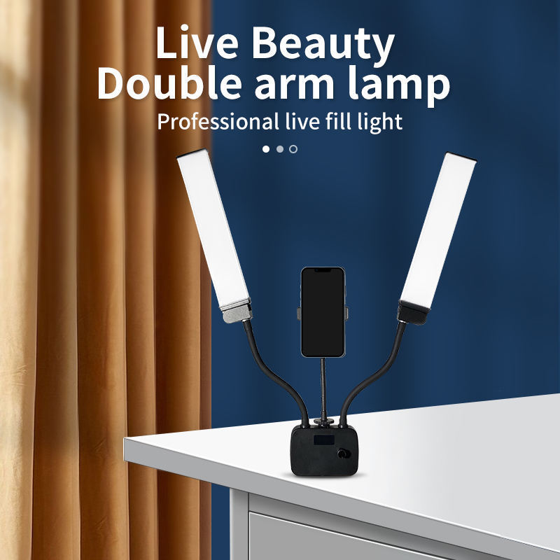 Two Arms Led Strip Salon Lights Portable Universal Flexible Bracket Eyelash Extension Light Lamp