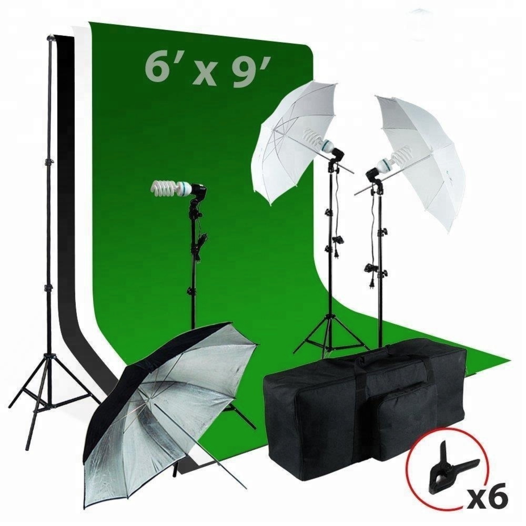 Muslin Backdrop  Umbrella Lighting Kit for Photography