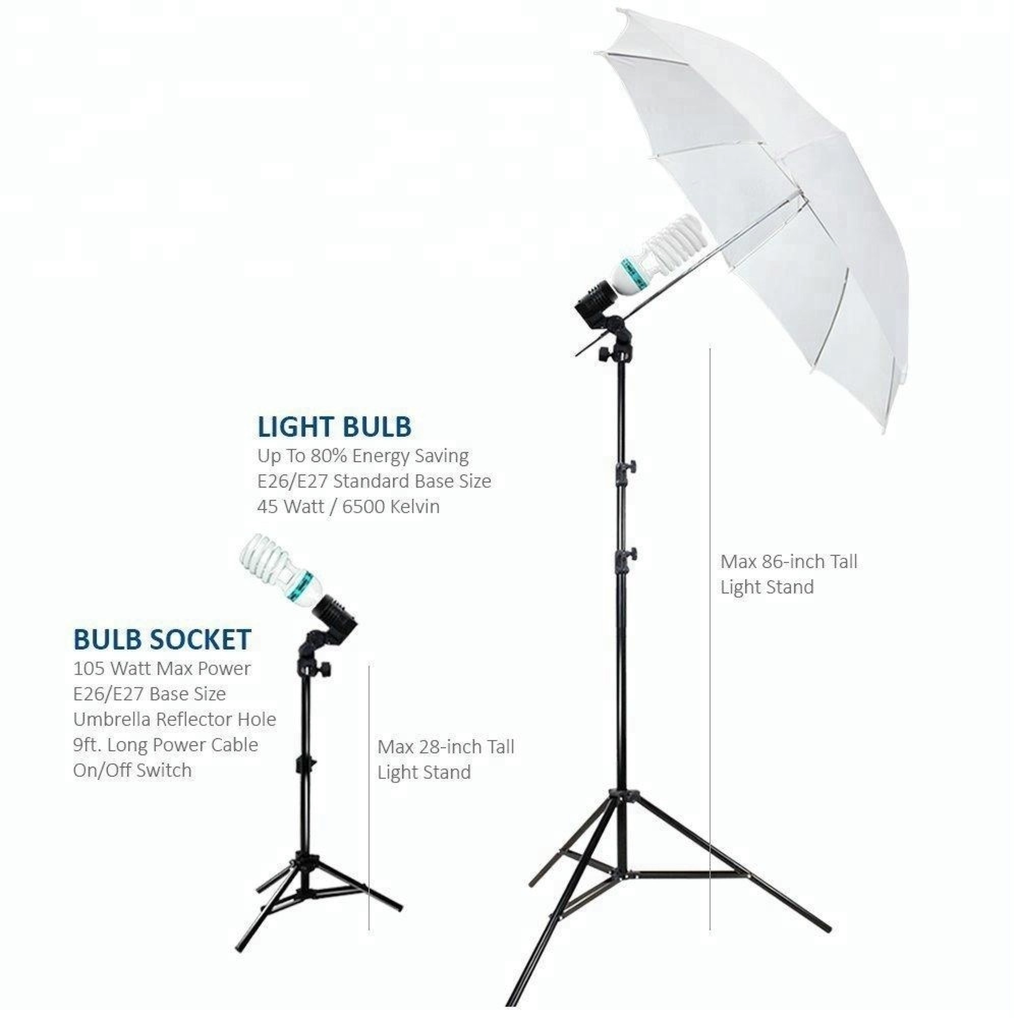 Muslin Backdrop  Umbrella Lighting Kit for Photography