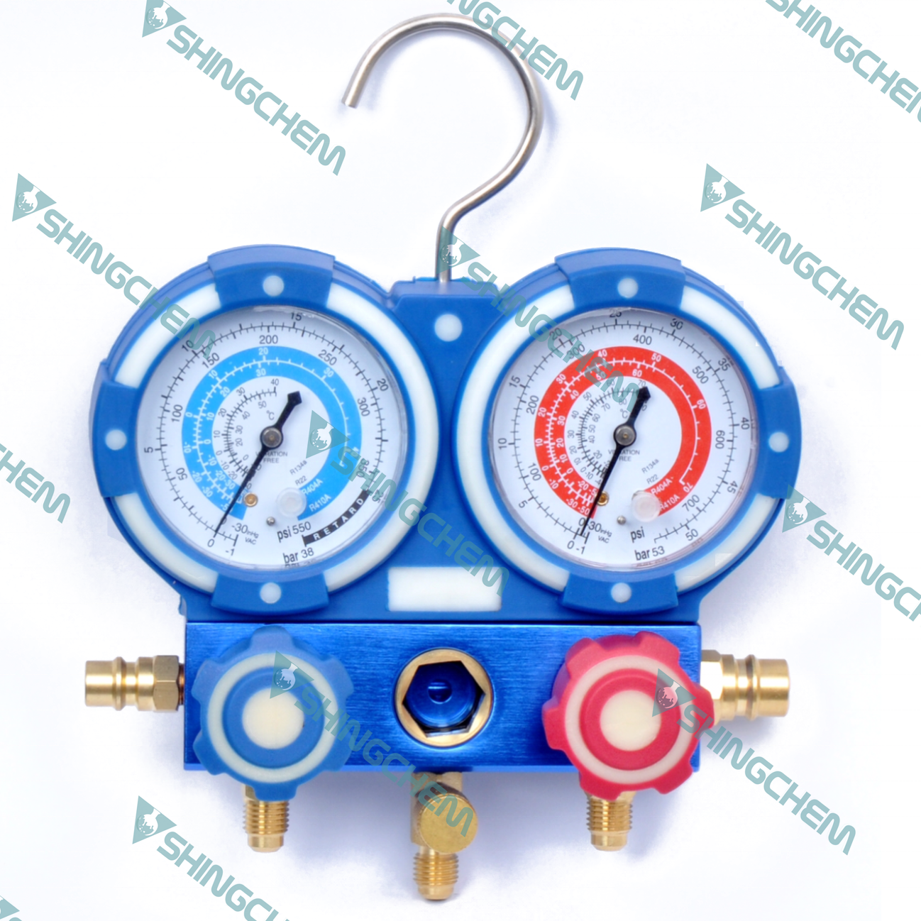 Pressure Gauge for Refrigeration System, R32/R22/R407c/R404A/R134A/ R410A/R744 Refrigerant Compound Gauge