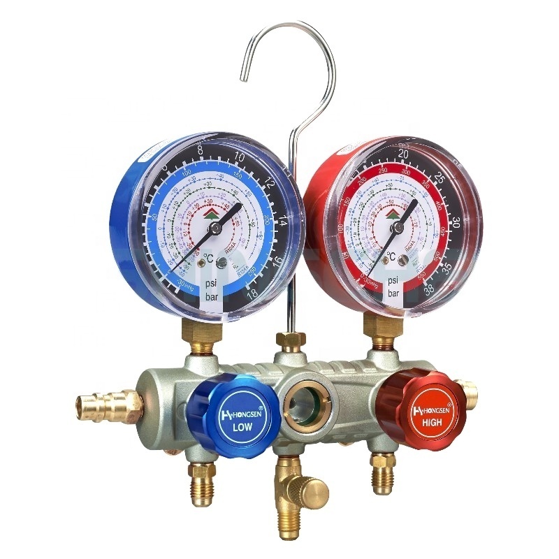 Pressure Gauge for Refrigeration System, R32/R22/R407c/R404A/R134A/ R410A/R744 Refrigerant Compound Gauge