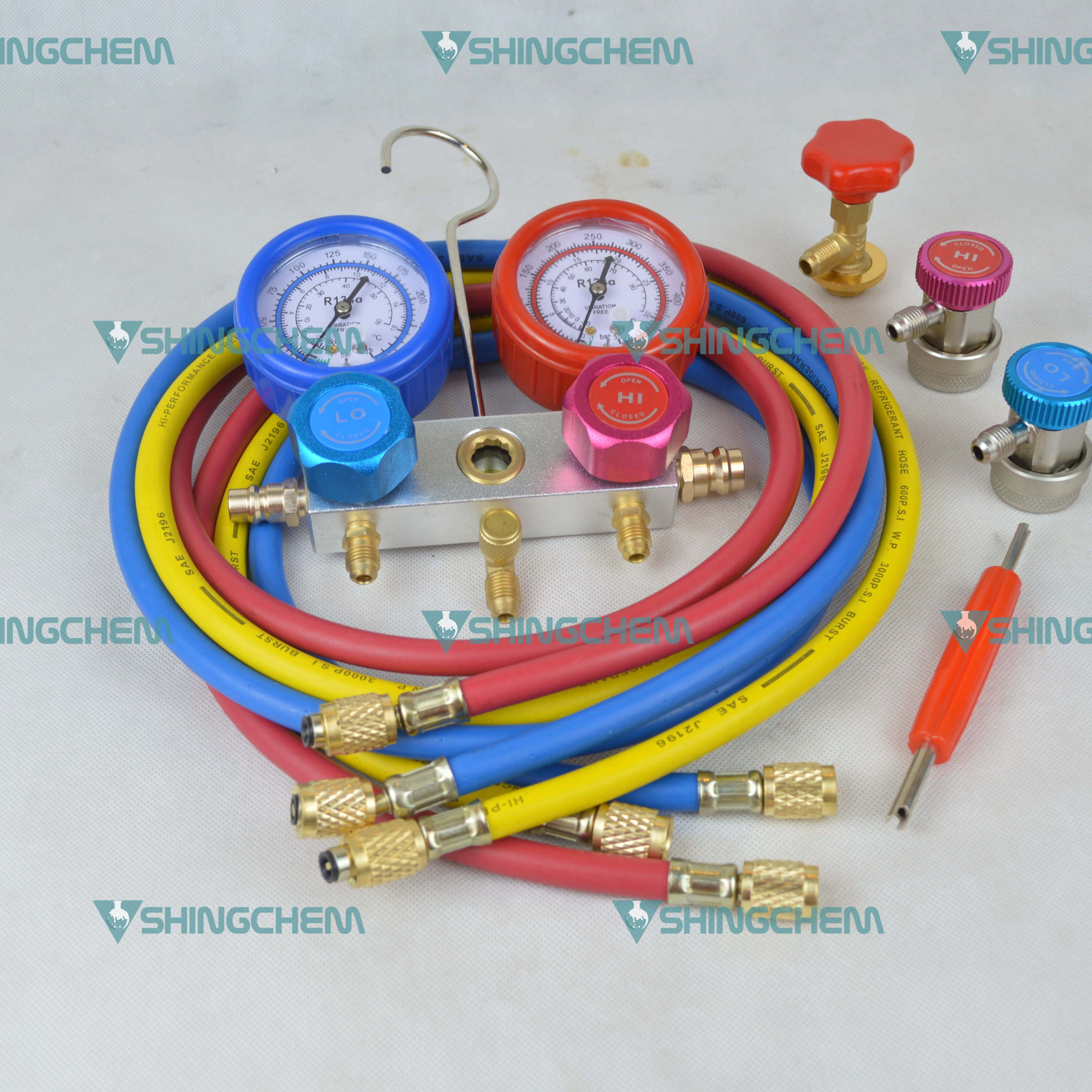 Charging Hose with Safety Valve Freon Refrigerant Gas R12 R134 R410 R32 Charging Hose for Manifold Gauge