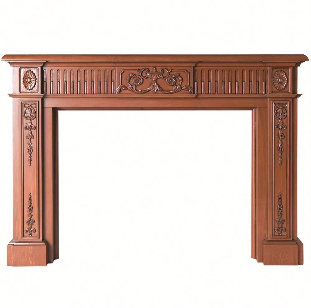 Freestanding Portable Mantel Wooden Classic Frame  Fireplace Fireplaces Mantel Wood Burning