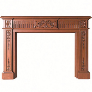 Freestanding Portable Mantel Wooden Classic Frame  Fireplace Fireplaces Mantel Wood Burning