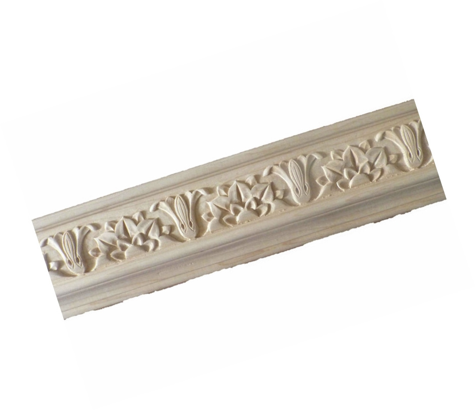 Best Selling CNC Carving 96 Inch Moulding Trim Wooden Chair Rail Wood Moulding For Wall Interior Cornice Trim Molding