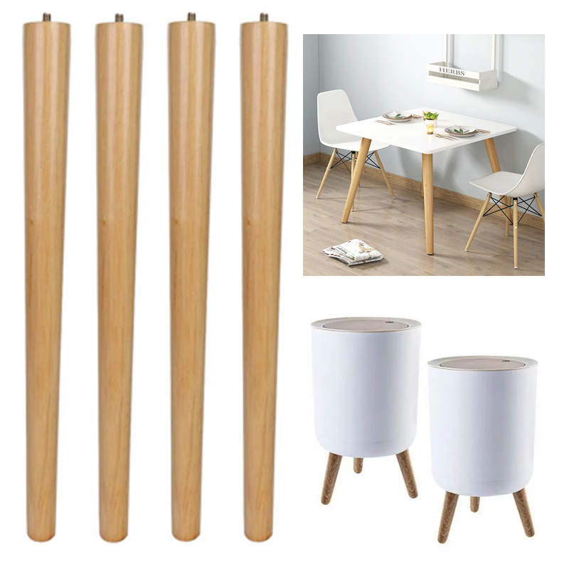 Wood Table Legs Accessories Shaped Furniture Parts OEM  ODM Solid Round Feet Dining Coffee Furniture Wood Table Legs For Table