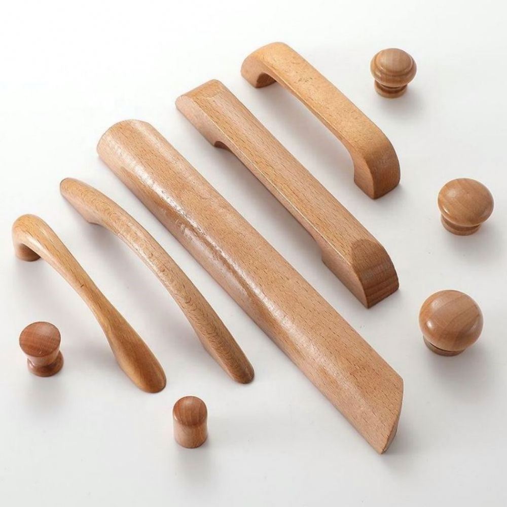 Factory Direct Fashion Design Beech Wooden Handles for Handbag Handrail Wooden Gear Knob