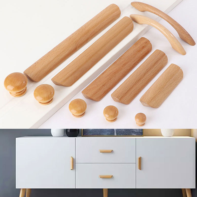 wood Modern knob and customized size wood Door Kitchen Cabinet Brass Furniture Handles Knobs