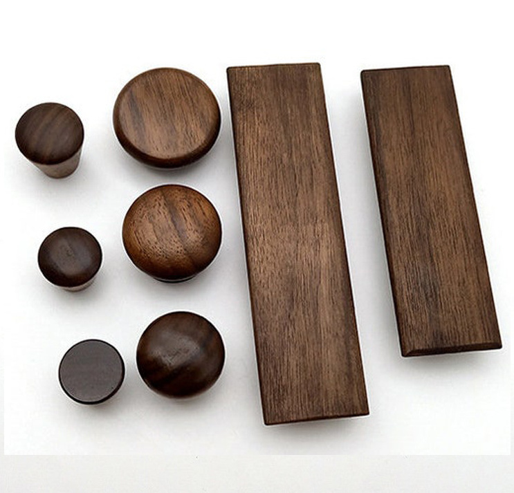 Circular Handles Half Moon Handles Wooden Knobs Pulls Modern Handles Wood mini cabinet knobs