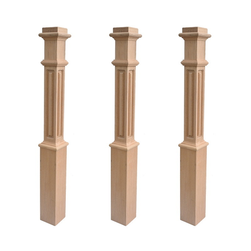 Handrail Decorative Classic Design Balcony Railings Indoor Stair Wood Balustrades Handrails Wood Balusters