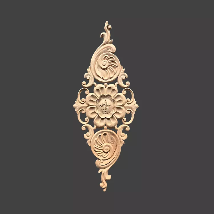 2023 OEM ODM Fine Carvings Applique Carved Wood Onlay Decorative Excellent Funiture Decal Wood Appliques