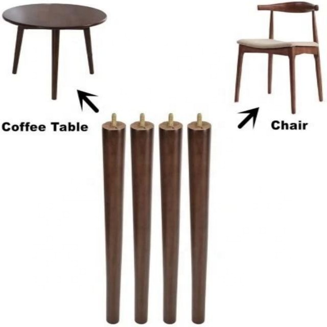 Wood Table Legs Accessories Shaped Furniture Parts OEM  ODM Solid Round Feet Dining Coffee Furniture Wood Table Legs For Table