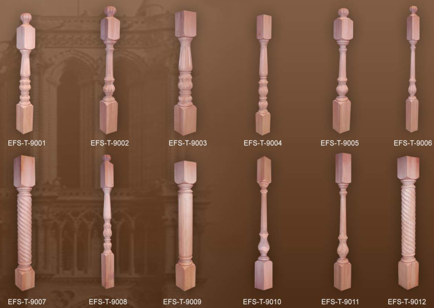 antique staircase solid wood newel post designs