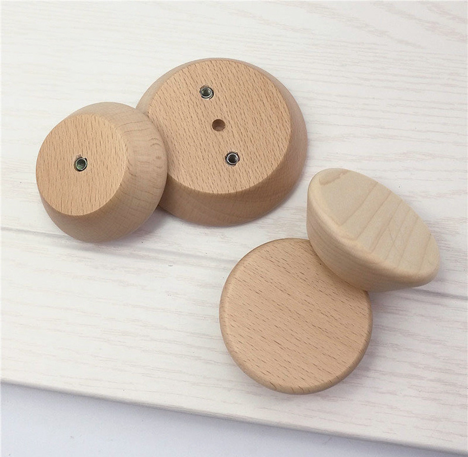 Circular Handles Half Moon Handles Wooden Knobs Pulls Modern Handles Wood mini cabinet knobs