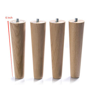 Round Solid Wood Sofa Replacement Legs Wooden Furniture Legs 6 inch Vintage Hardware Accessories Great Sofa Furniture Legs