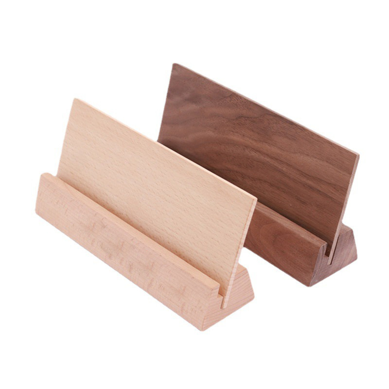 wholesale high quality walnut Custom Wood business Card Holder Wood Display Stand