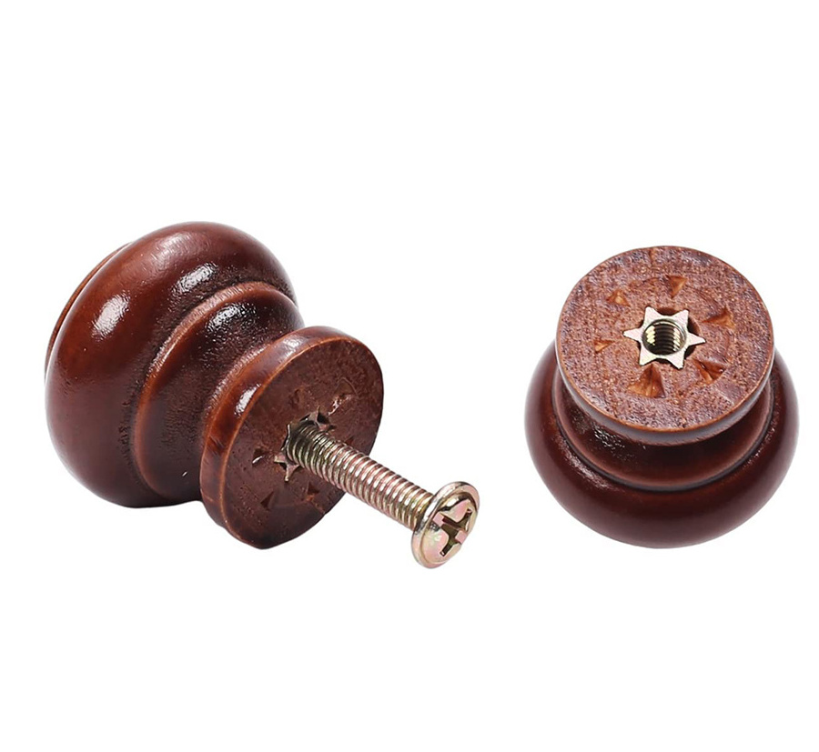 Furniture knob Small antique round wooden drawer knobs decorative drawer knobs  wooden handle for sale