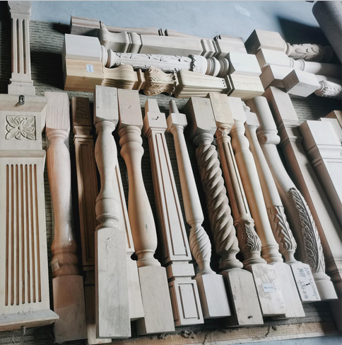 Wooden Baluster Exterior Spindles Balusters Solid Wooden Stair Handrails Terrace Baluster