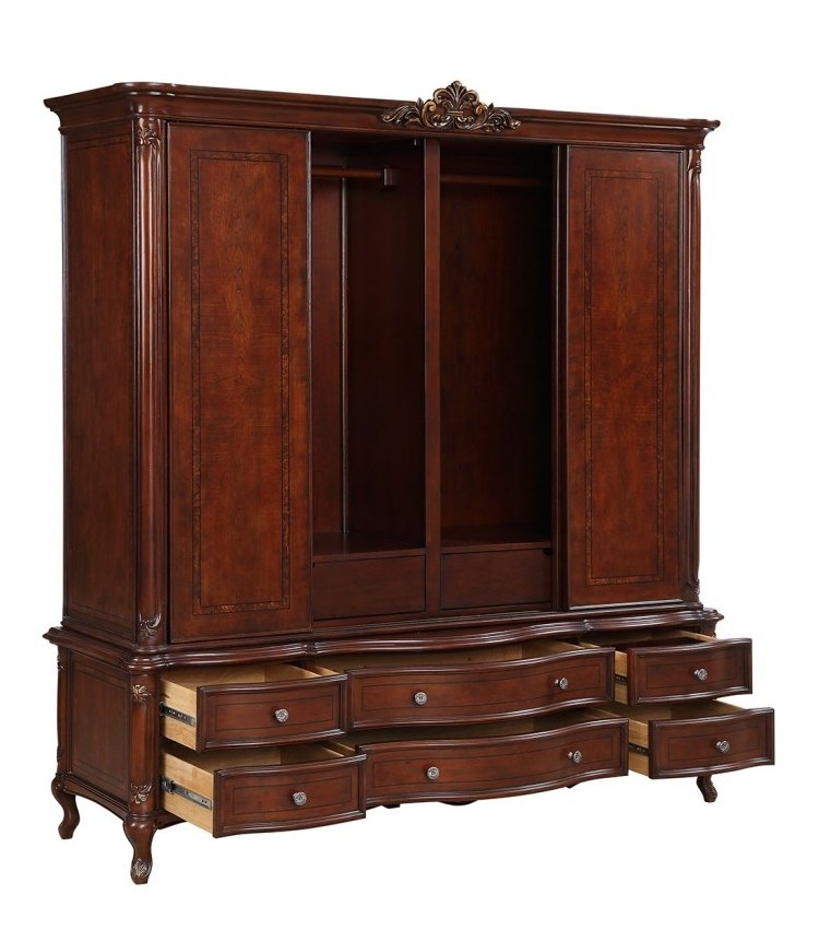 Classical Bedroom Furniture European Style Bedroom Furniture Hot Selling  Hand Made Carved Solid Wood Wardrobe