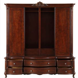 Classical Bedroom Furniture European Style Bedroom Furniture Hot Selling  Hand Made Carved Solid Wood Wardrobe