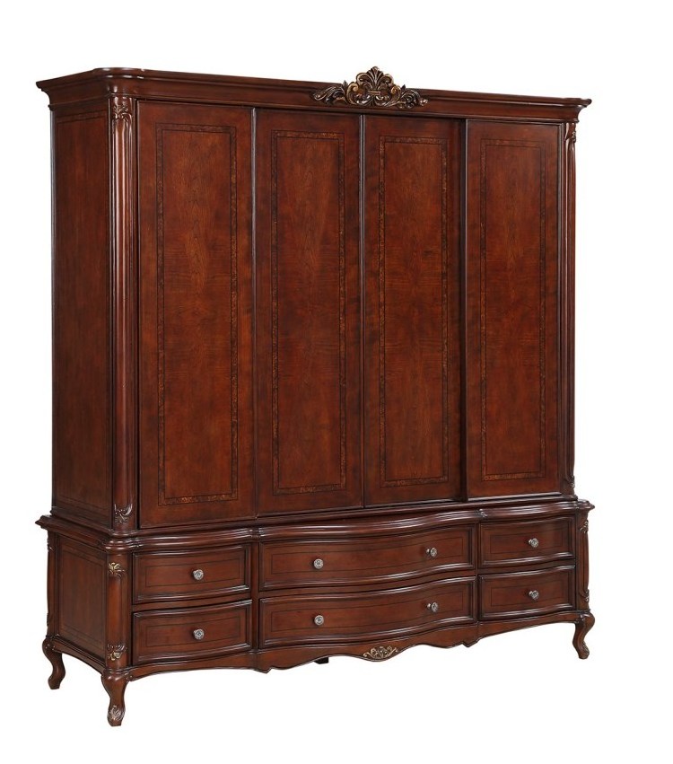 Classical Bedroom Furniture European Style Bedroom Furniture Hot Selling  Hand Made Carved Solid Wood Wardrobe