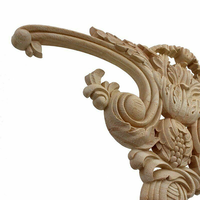 Carving Natural Wood Appliques Furniture Cabinet Painted Unpainted Wooden Moldings Decal