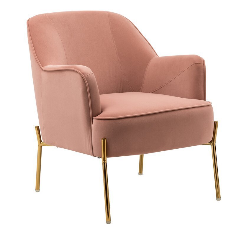 Luxury hot pink velvet accent chaise lounges chairs gold metal oversize tufted sofa chair high cafe silla living room chairs