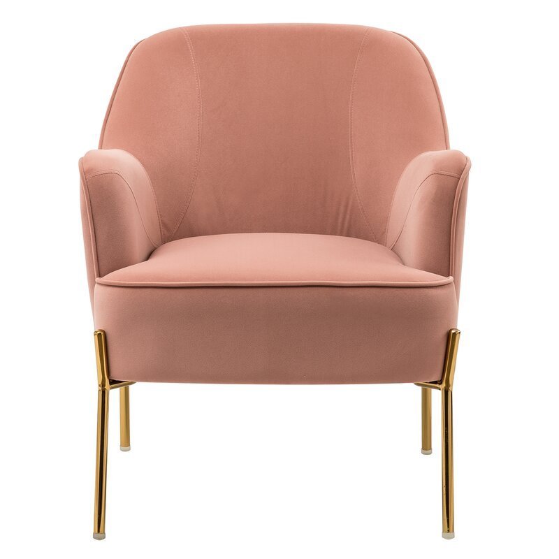 Luxury hot pink velvet accent chaise lounges chairs gold metal oversize tufted sofa chair high cafe silla living room chairs