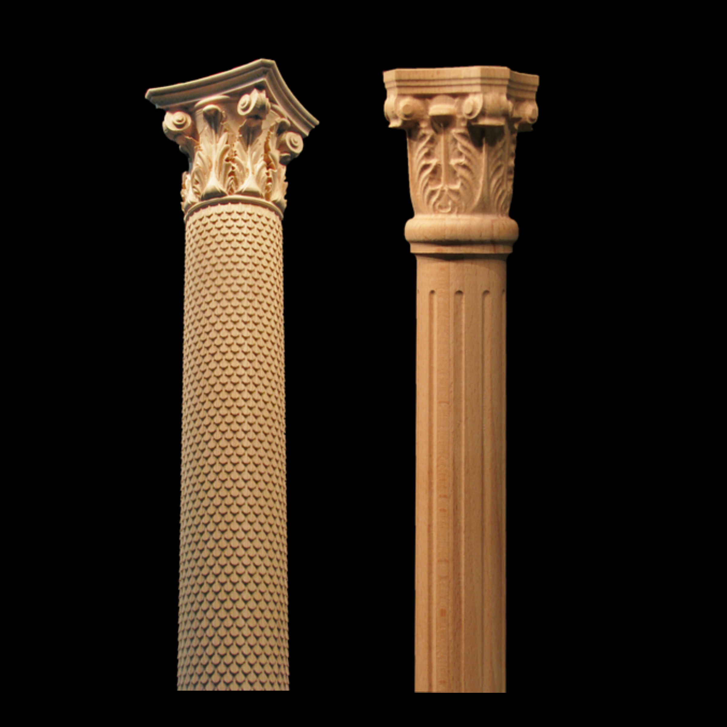 2023 Royal Beautiful Solid Wood Pillars And Baluster Luxury Stairs Decorative Wood Carved Large Column Wood Roman Newel Post