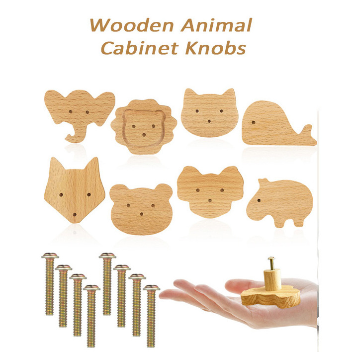 wooden nursery animal furniture knobs pulls drawer knobs handles wood knobs