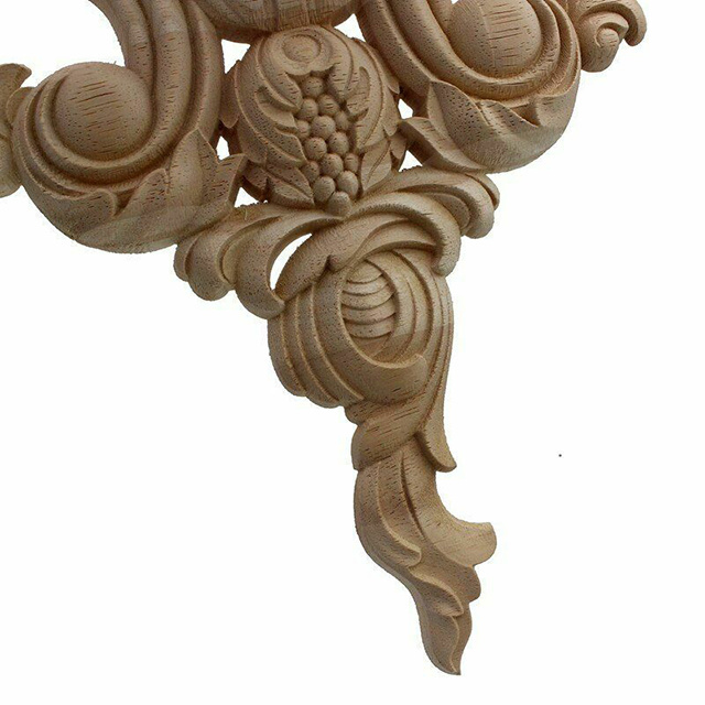 Carving Natural Wood Appliques Furniture Cabinet Painted Unpainted Wooden Moldings Decal