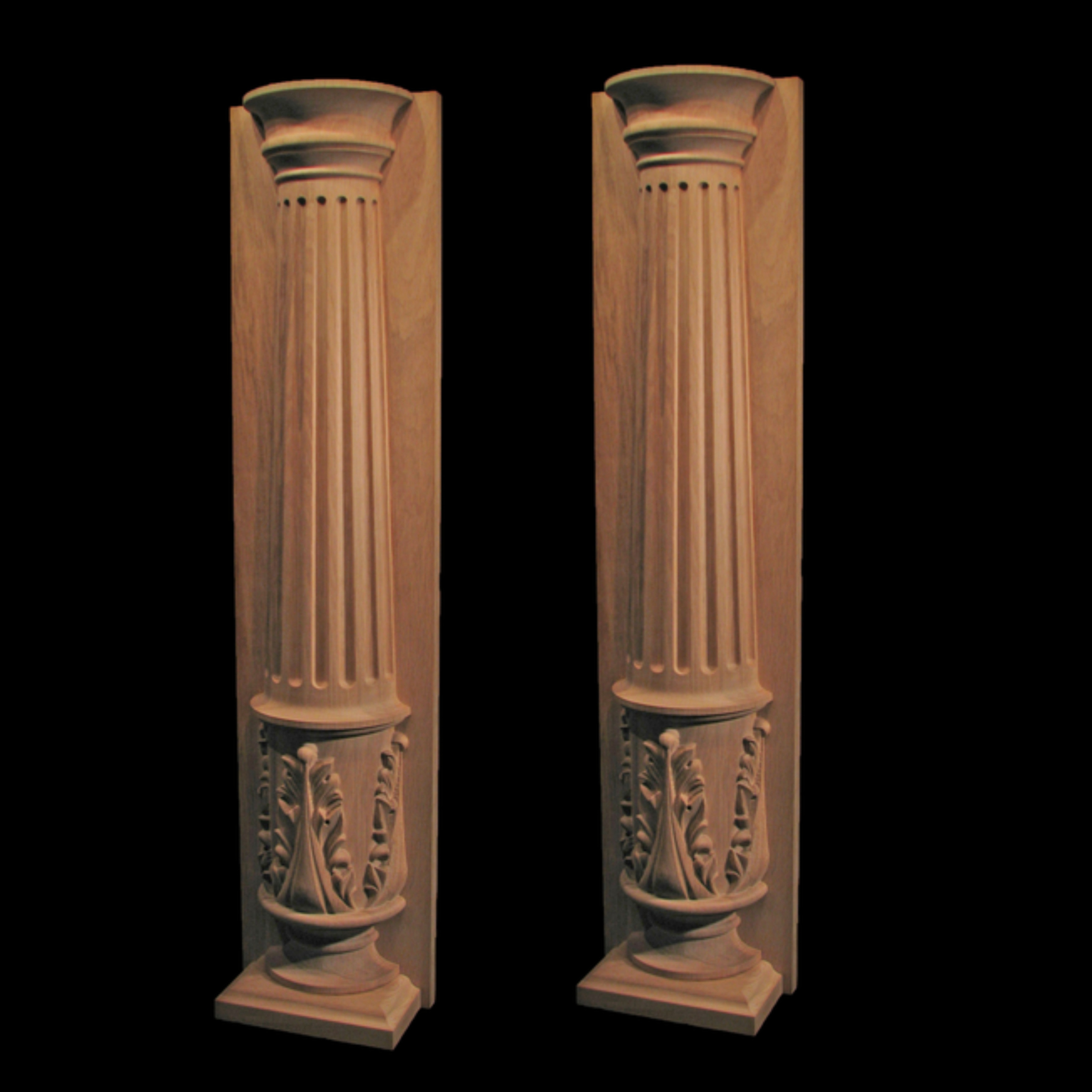 2023 Royal Beautiful Solid Wood Pillars And Baluster Luxury Stairs Decorative Wood Carved Large Column Wood Roman Newel Post