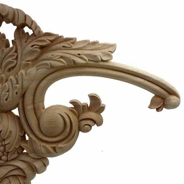 Carving Natural Wood Appliques Furniture Cabinet Painted Unpainted Wooden Moldings Decal