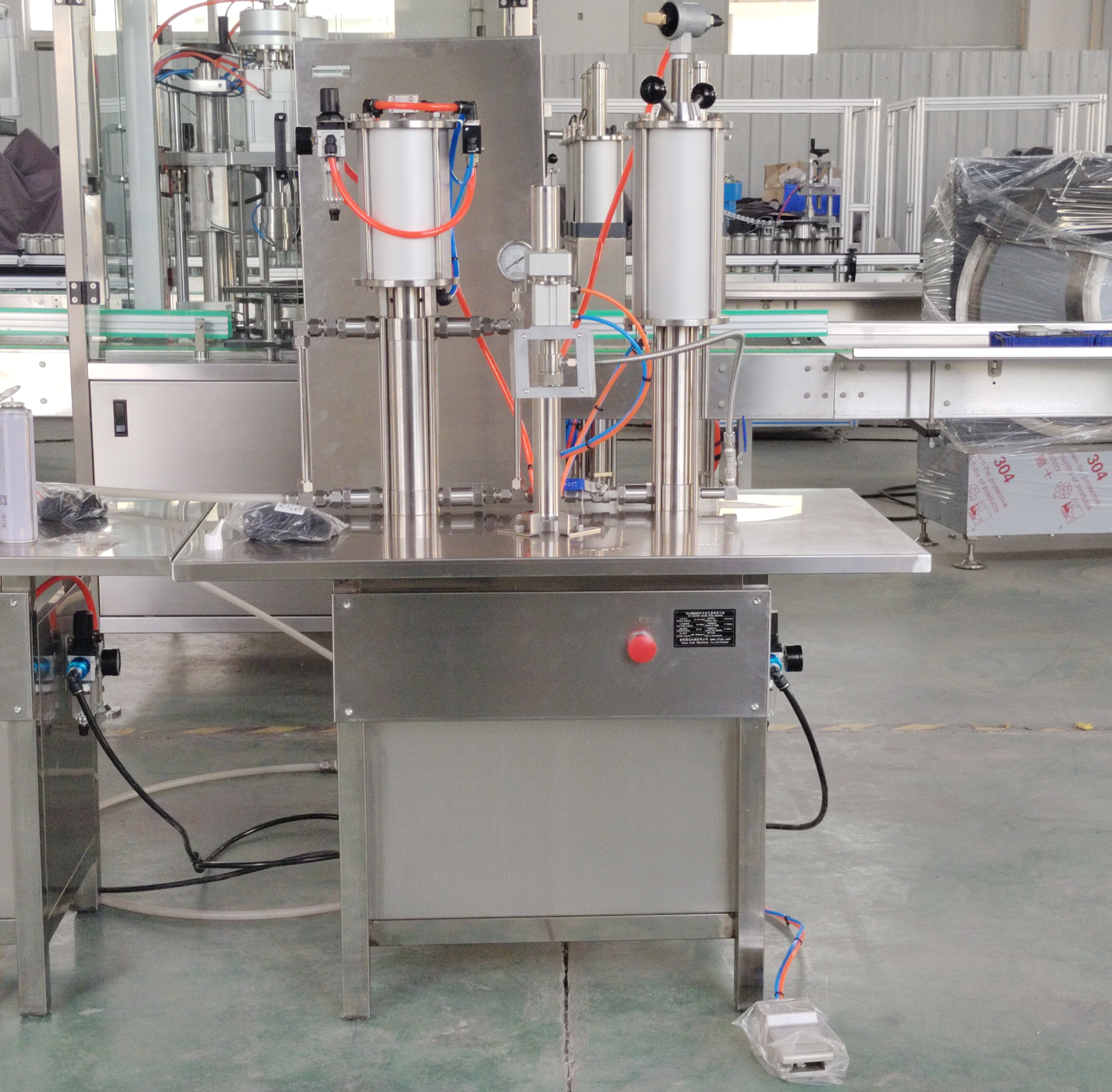 Semi automatic aerosol can gas filling machine for propane butane LPG DME  r134a