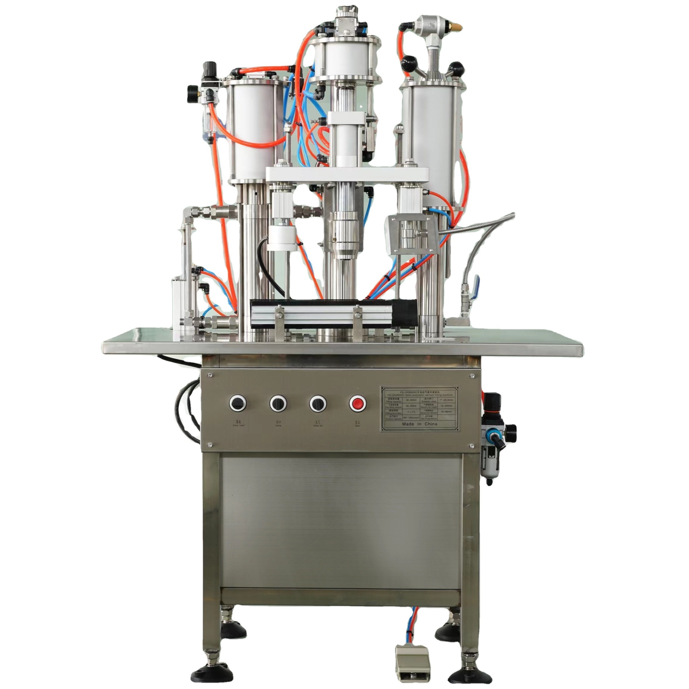 Semi automatic LPG aerosol filling machine 3 in 1 for butane gas cartridge filling