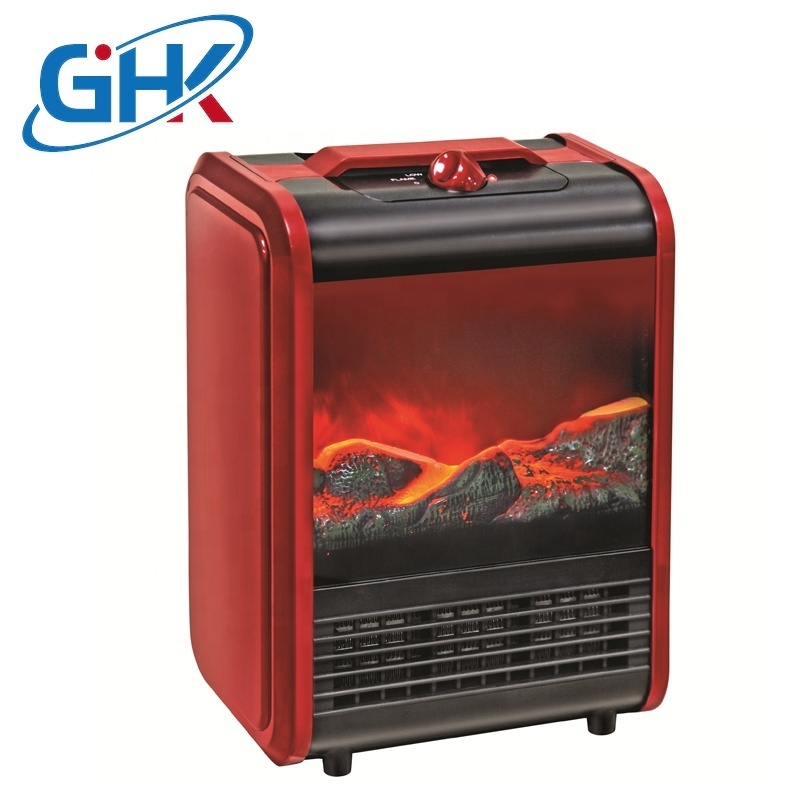 Free standing outdoor electric fireplace wood small portable ptc fan heater