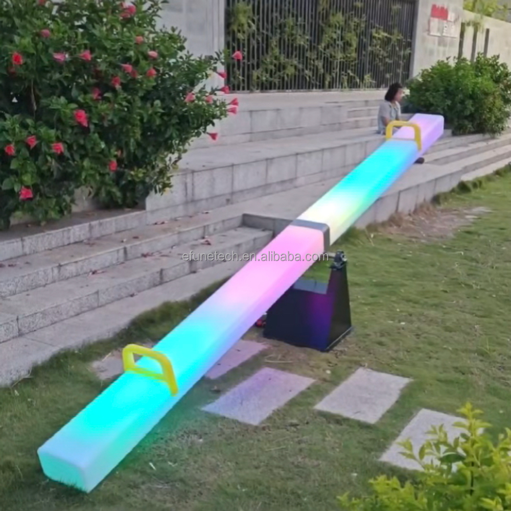 Garden Patio Yard Playground Outdoor RGB Colors Changing Seesaw Swing Kids Adult Plastic Led Illuminated Teetertotter Seesaw