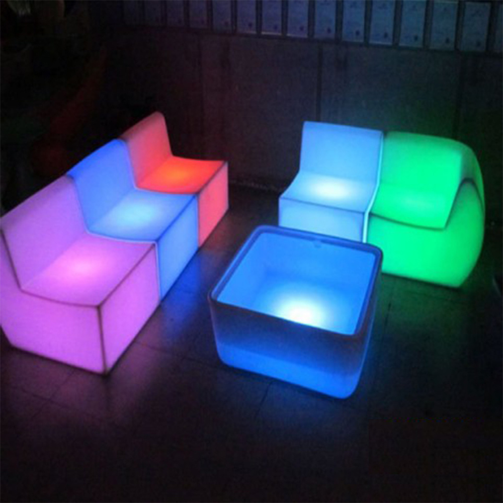 innovative and creative products led light bar furniture sofa rgb colors illuminated lounge furniture