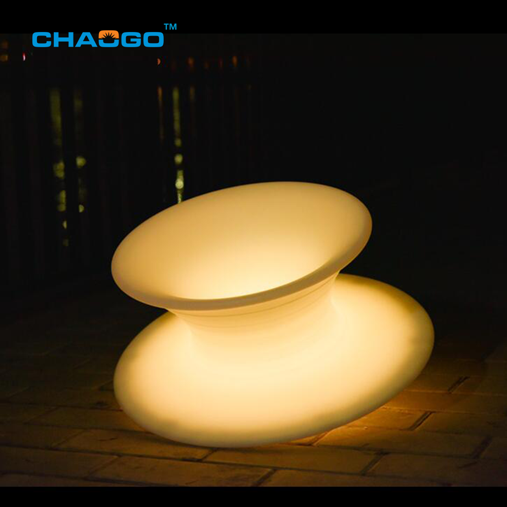 rgb color changing led illuminated outdoor patio garden furniture gyro chair plastic light up led gyroscope chair