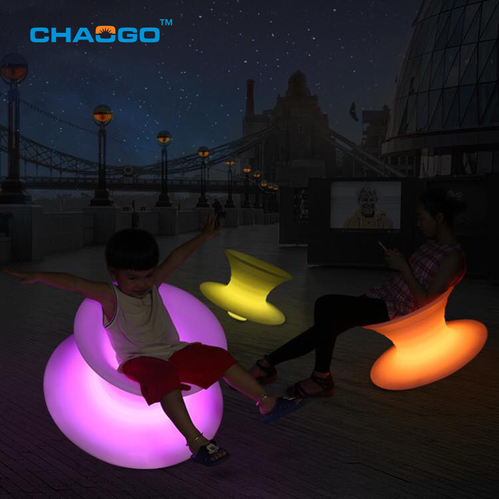 rgb color changing led illuminated outdoor patio garden furniture gyro chair plastic light up led gyroscope chair