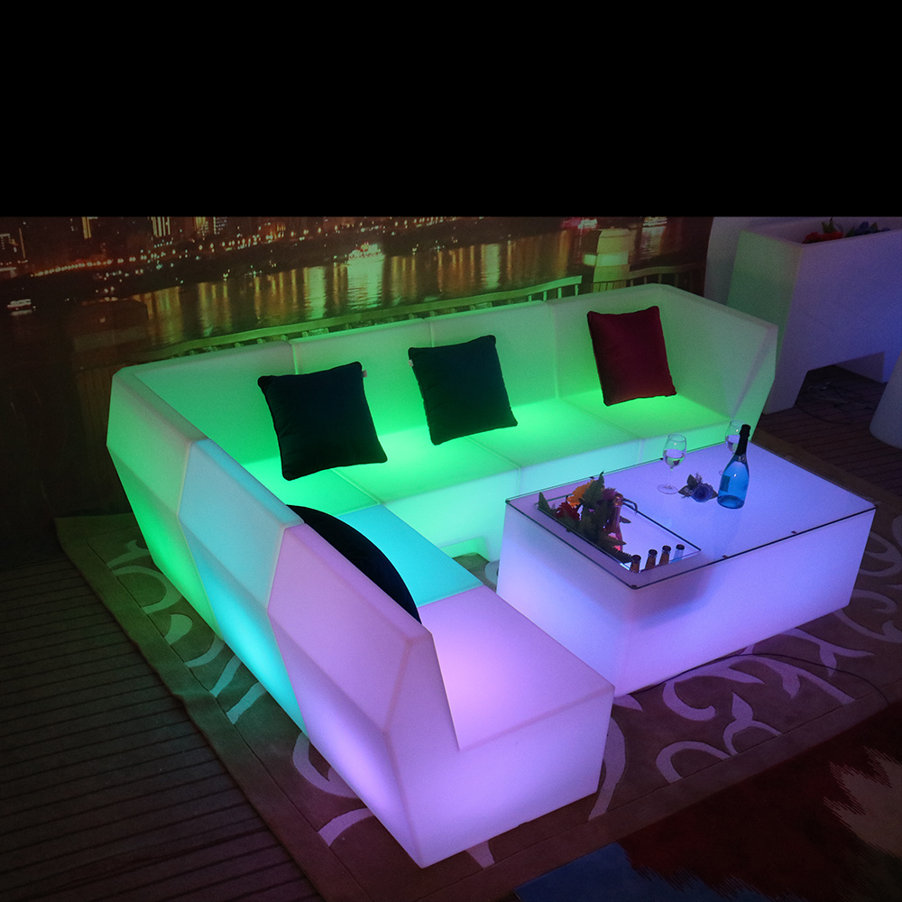 innovative and creative products led light bar furniture sofa rgb colors illuminated lounge furniture