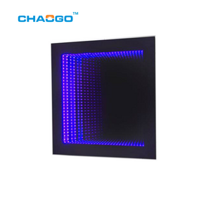 Modern nightclub led decorative led infinity mirror table tempered glass table nightclub furniture for sale