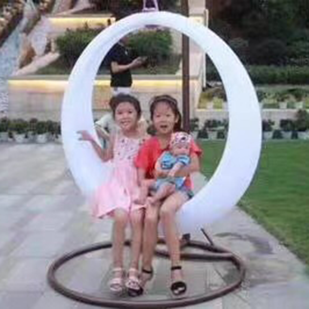 Hot sale garden patio park rgb colors changing illuminated hanging kids swing chair outdoor plastic led glow swing seat